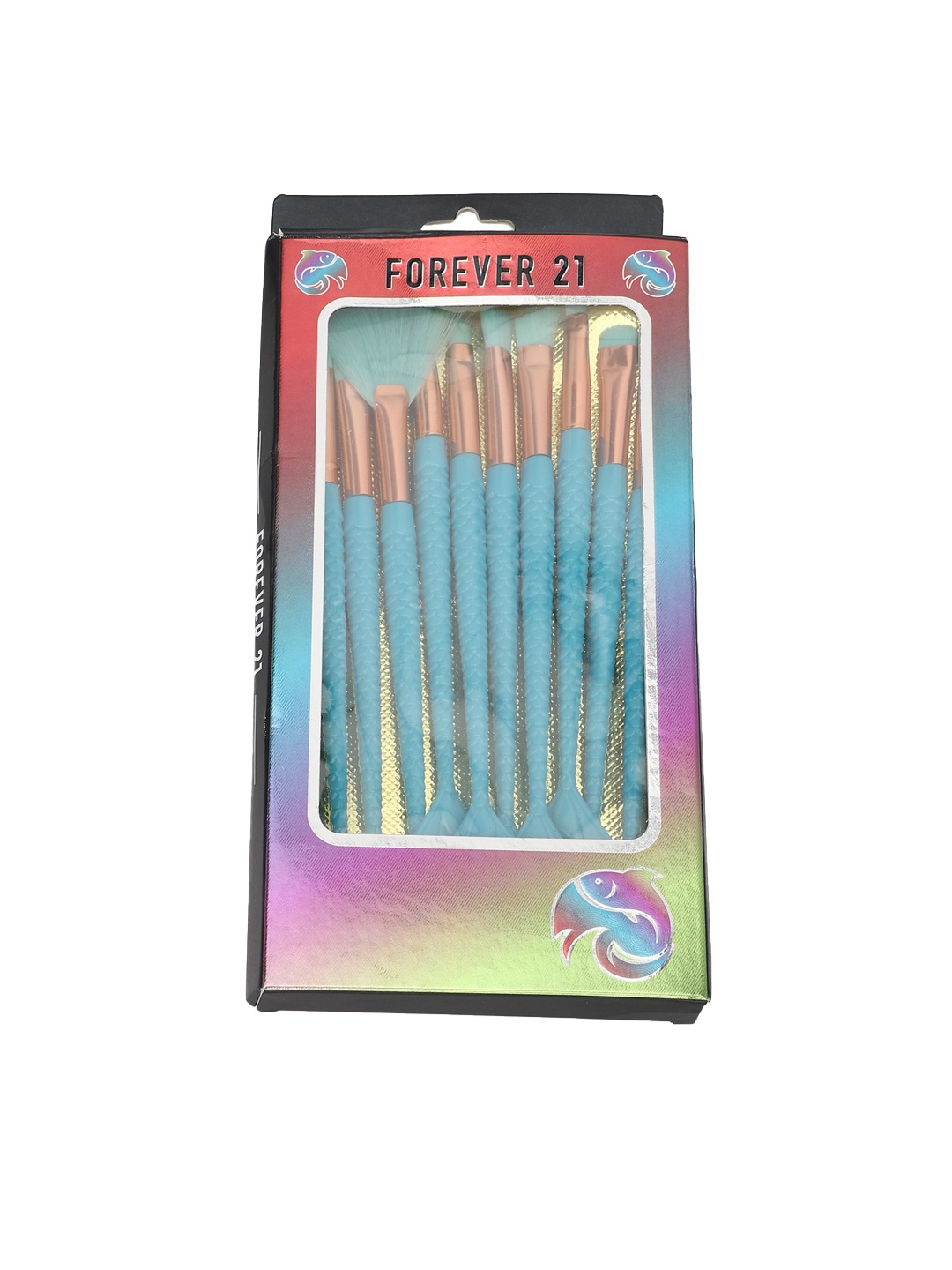 

Forever 21 Set of 10 Blue Solid Makeup Brushes