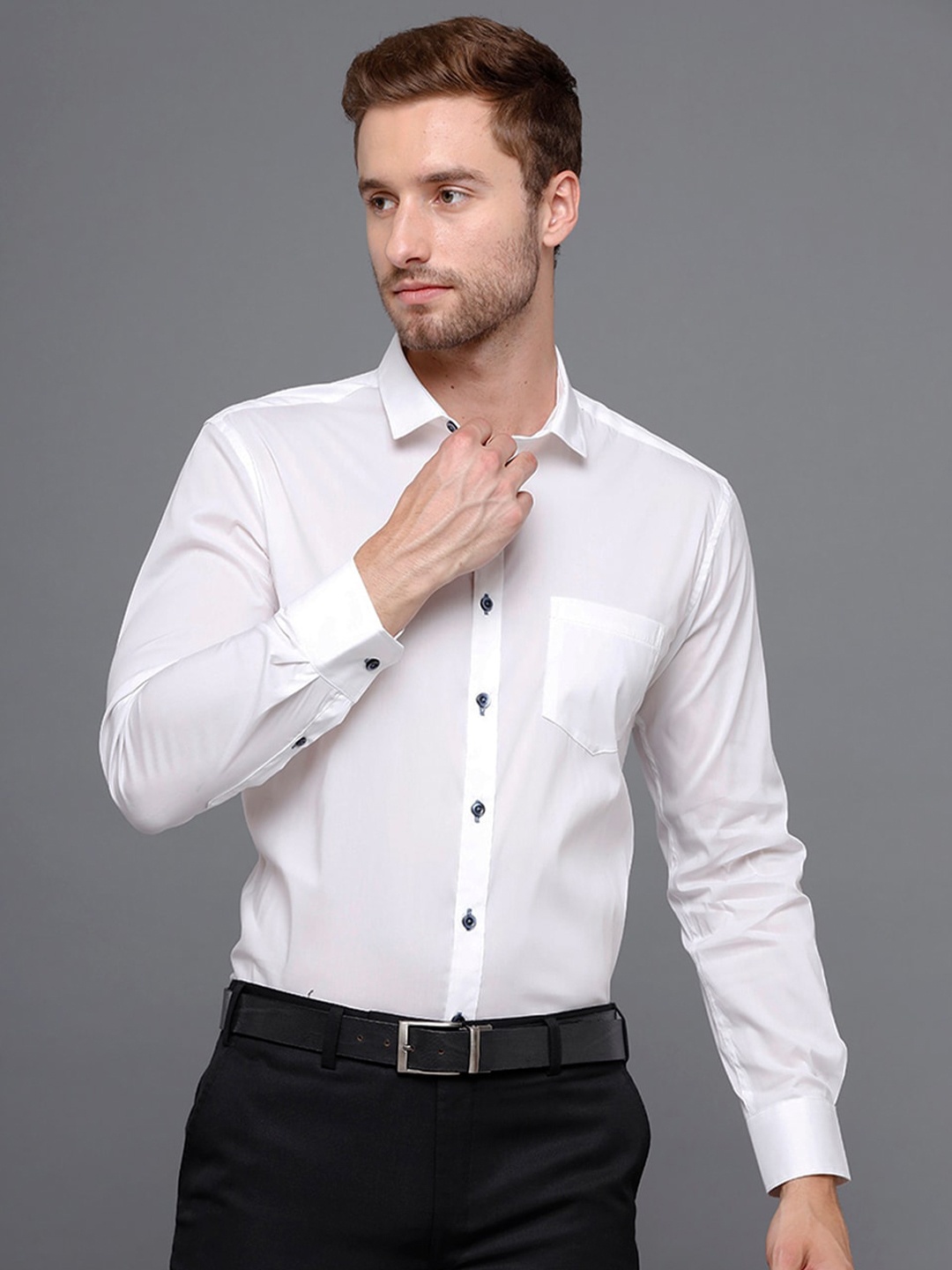 

YOVISH Men White Smart Slim Fit Casual Shirt