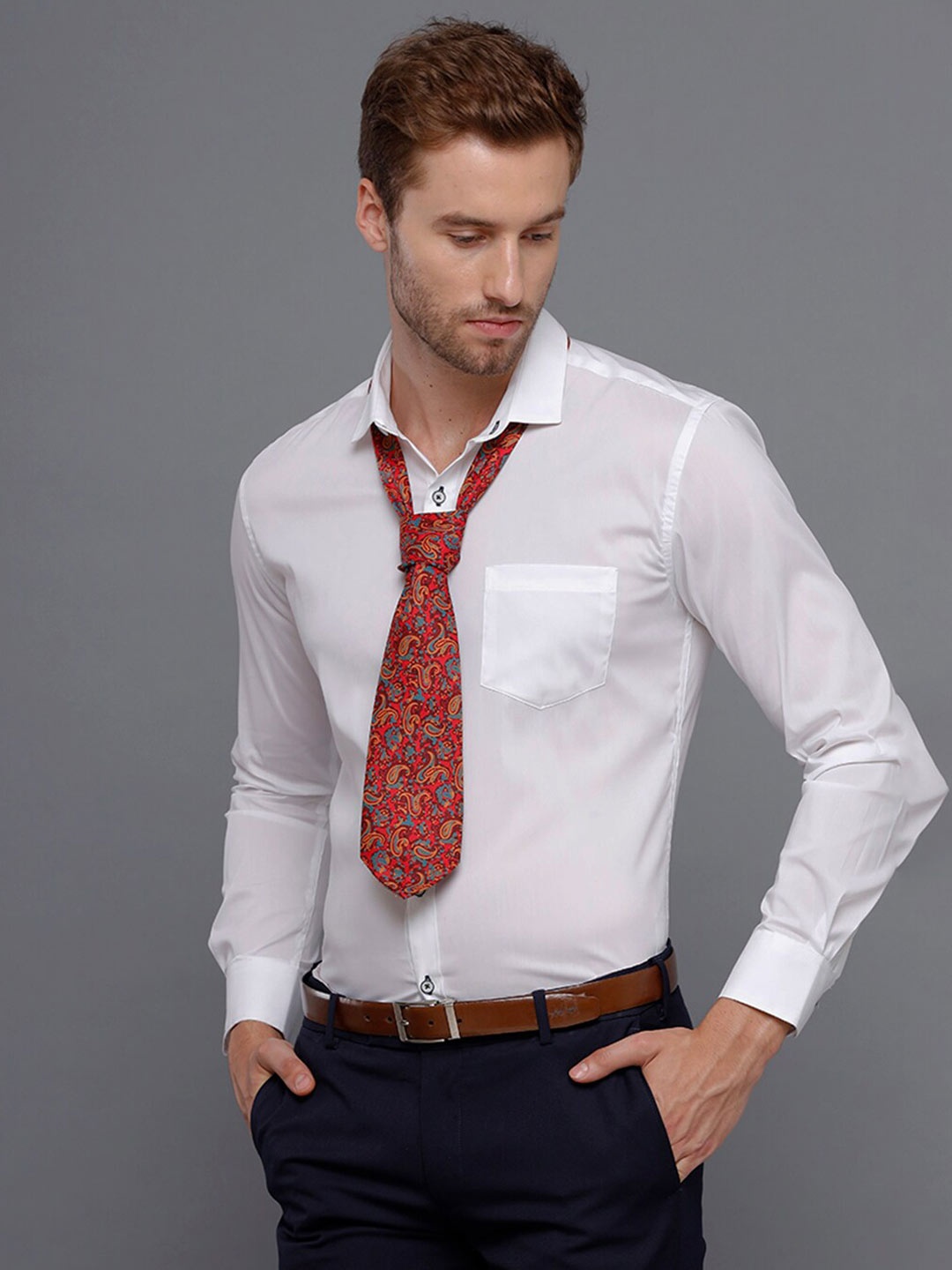 

YOVISH Men White Smart Slim Fit Casual Shirt