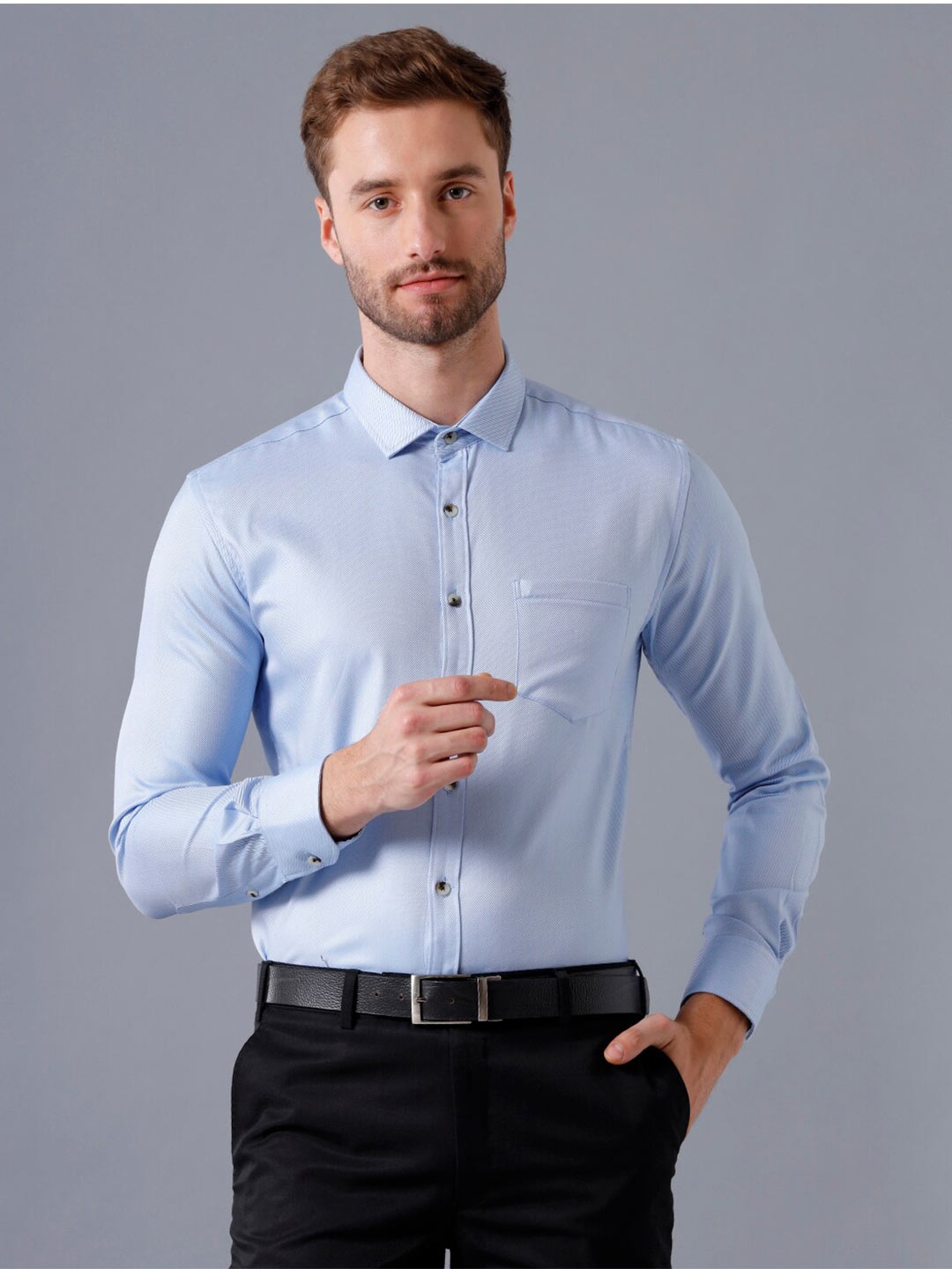 

YOVISH Men Blue Smart Slim Fit Casual Shirt