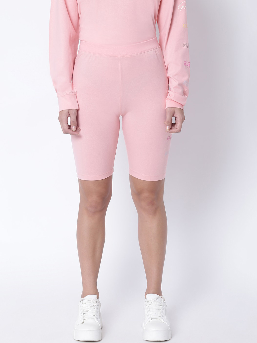 

GUESS Women Pink Sports Shorts