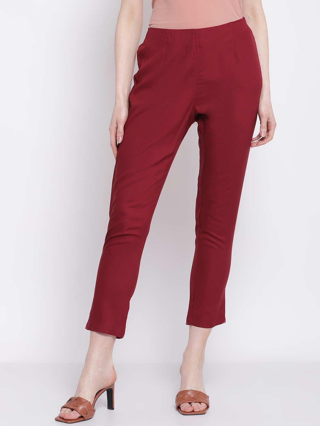 

Cantabil Women Maroon Trousers