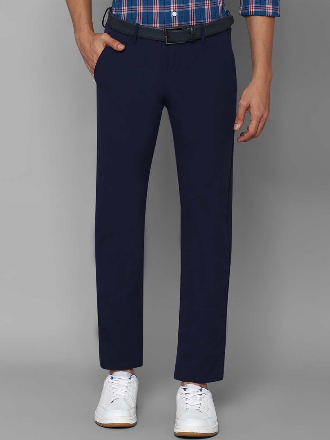 

Allen Solly Men Navy Blue Slim Fit Trousers