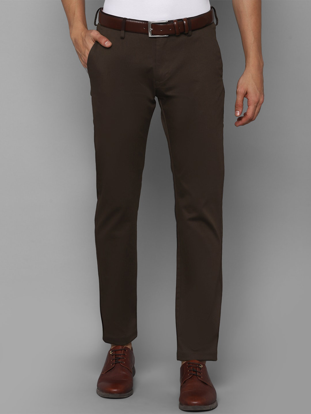 

Allen Solly Men Coffee Brown Slim Fit Trousers