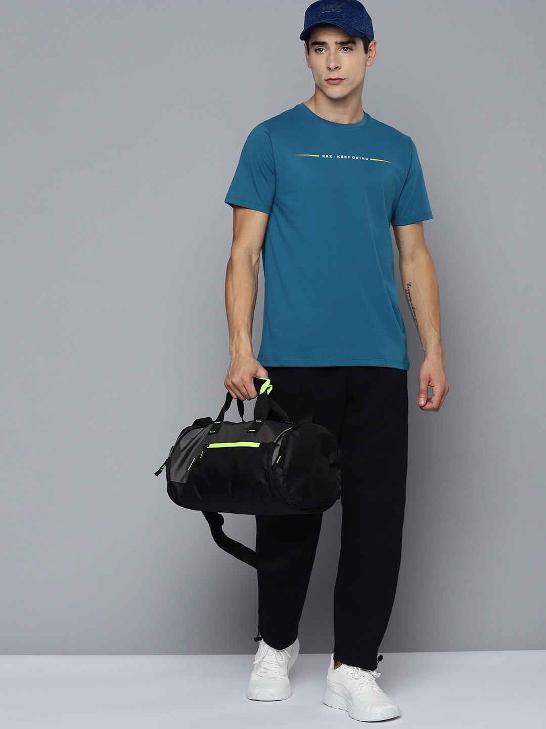

HRX By Hrithik Roshan Training Antimicrobial Brand Carrier T-shirt, Teal