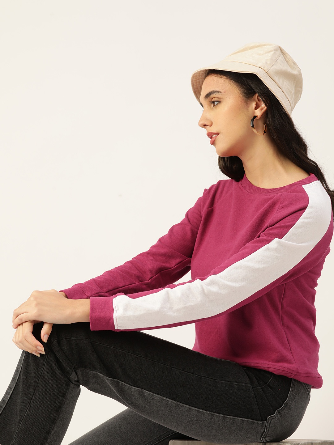 

DressBerry Women Purple Round Neck Sweatshirt