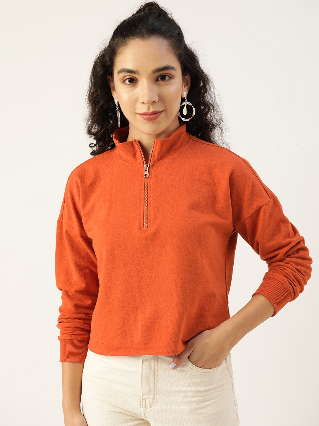 

DressBerry Women Orange Sweatshirt
