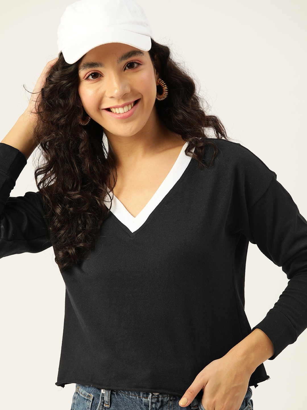 

DressBerry Women Black Solid Sweatshirt