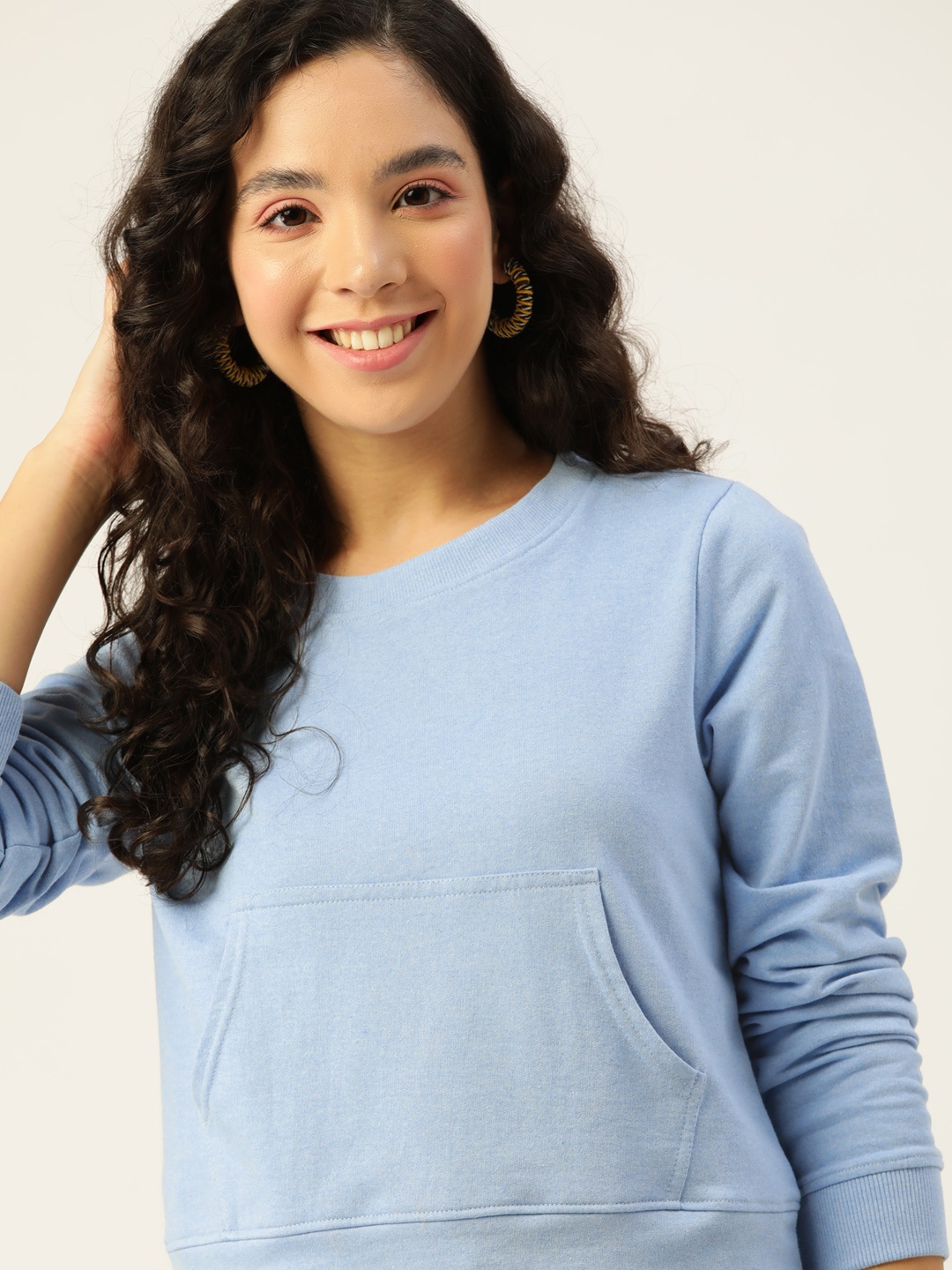 

DressBerry Women Blue Solid Sweatshirt