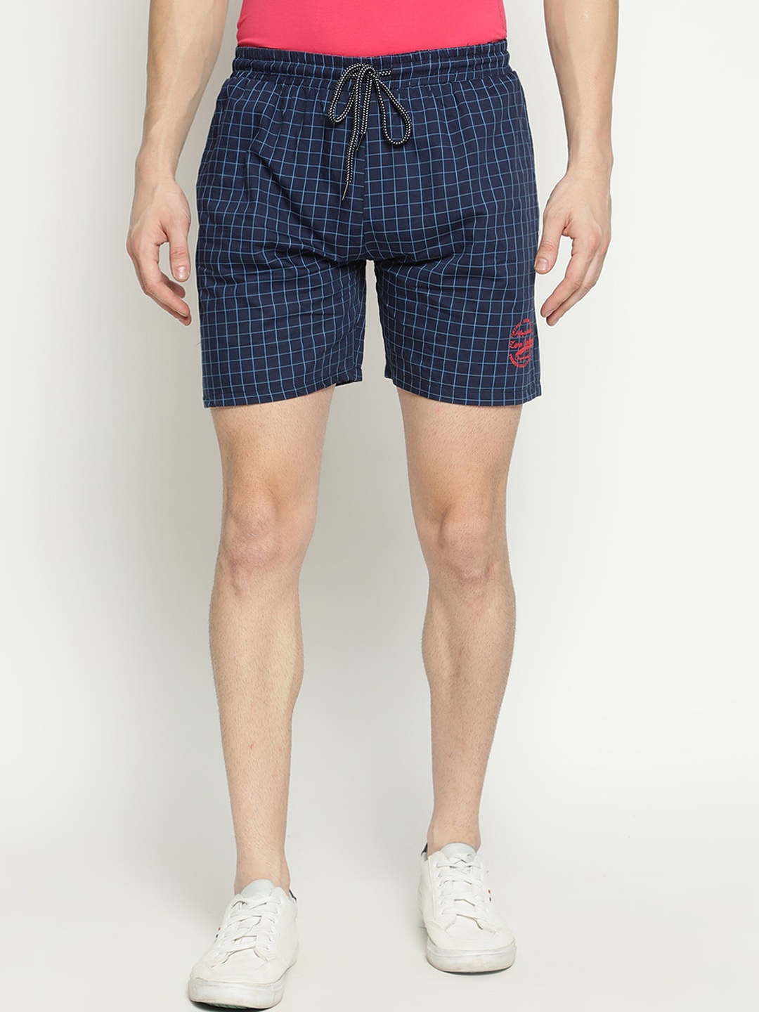 

V2 Value & Variety Men Blue Checked Sports Shorts