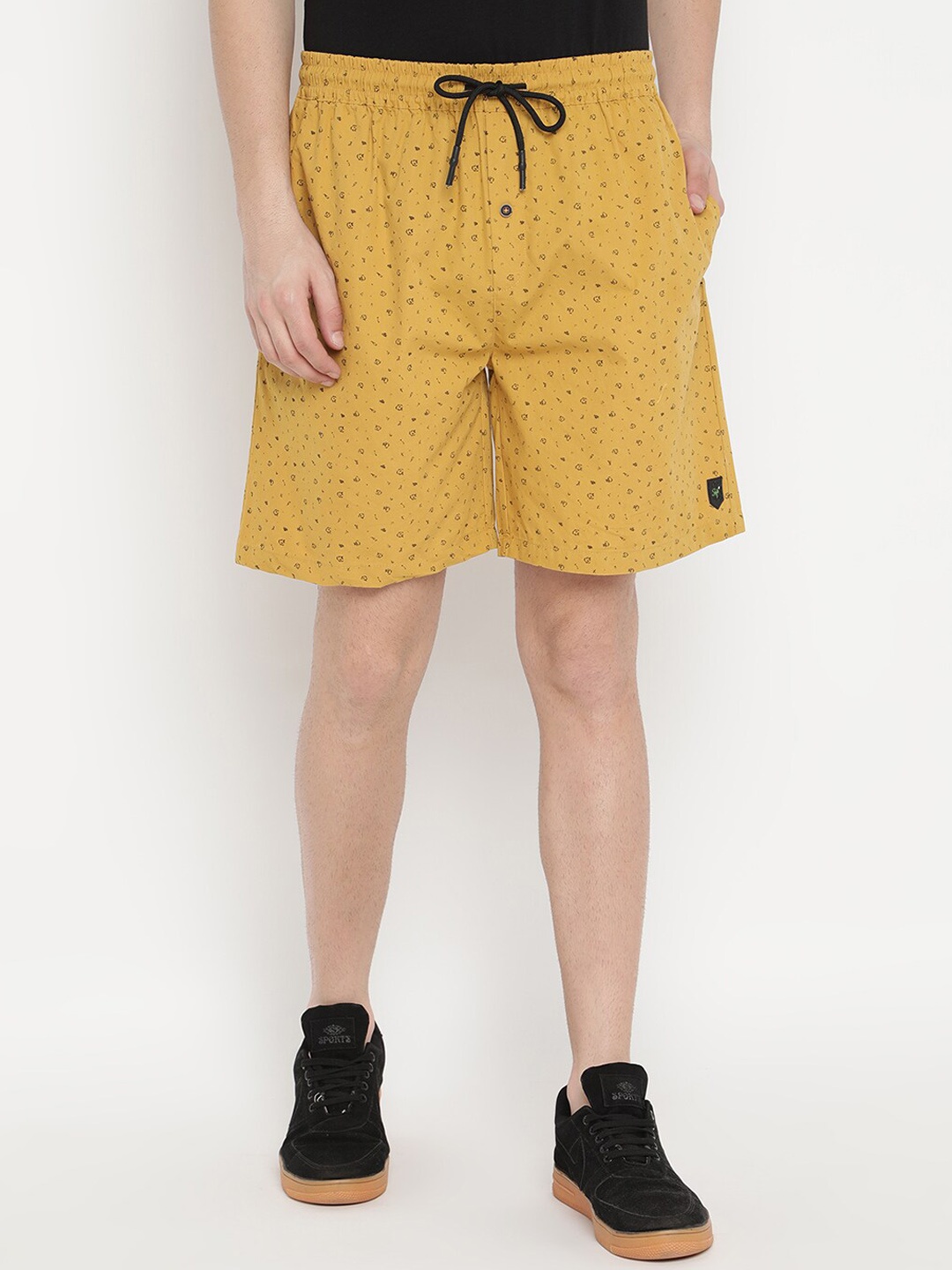 

V2 Value & Variety Men Mustard Yellow Printed Shorts