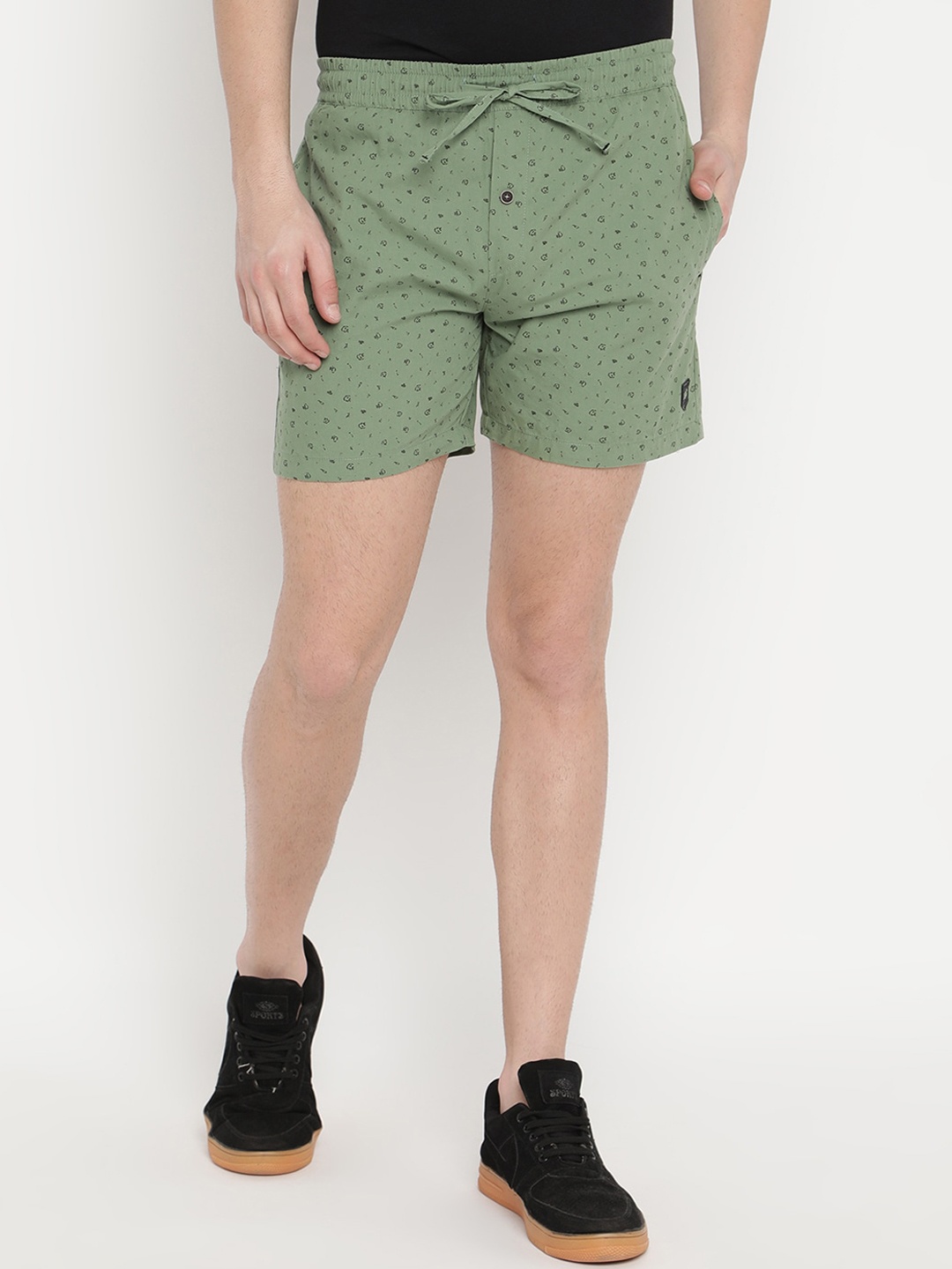 

V2 Value & Variety Men Green Printed Shorts