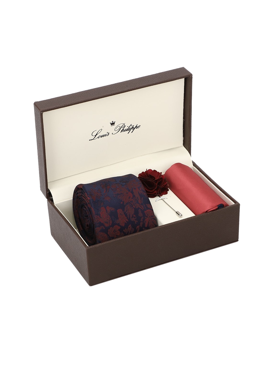 

Louis Philippe Men Navy Blue & Maroon Accessory Gift Set