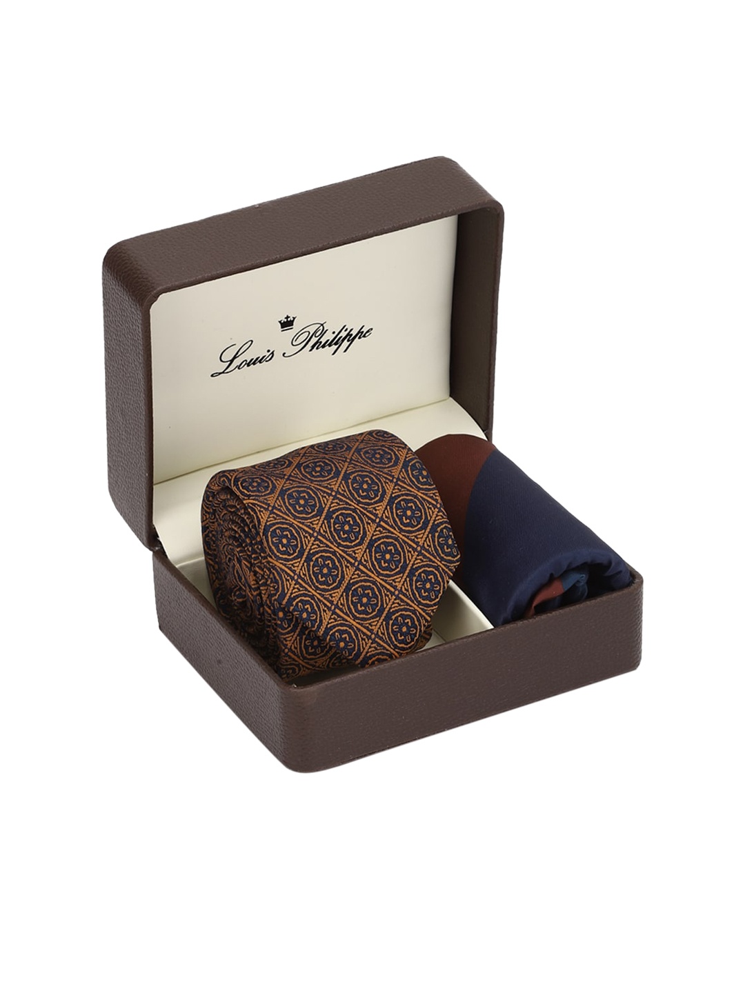 

Louis Philippe Men Brown Patterned Accessory Gift Set