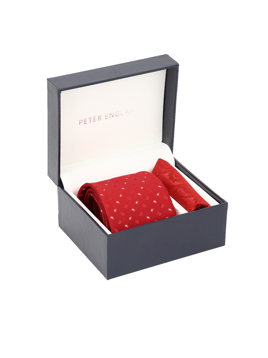 

Peter England Men Red & White Printed Accessory Gift Set