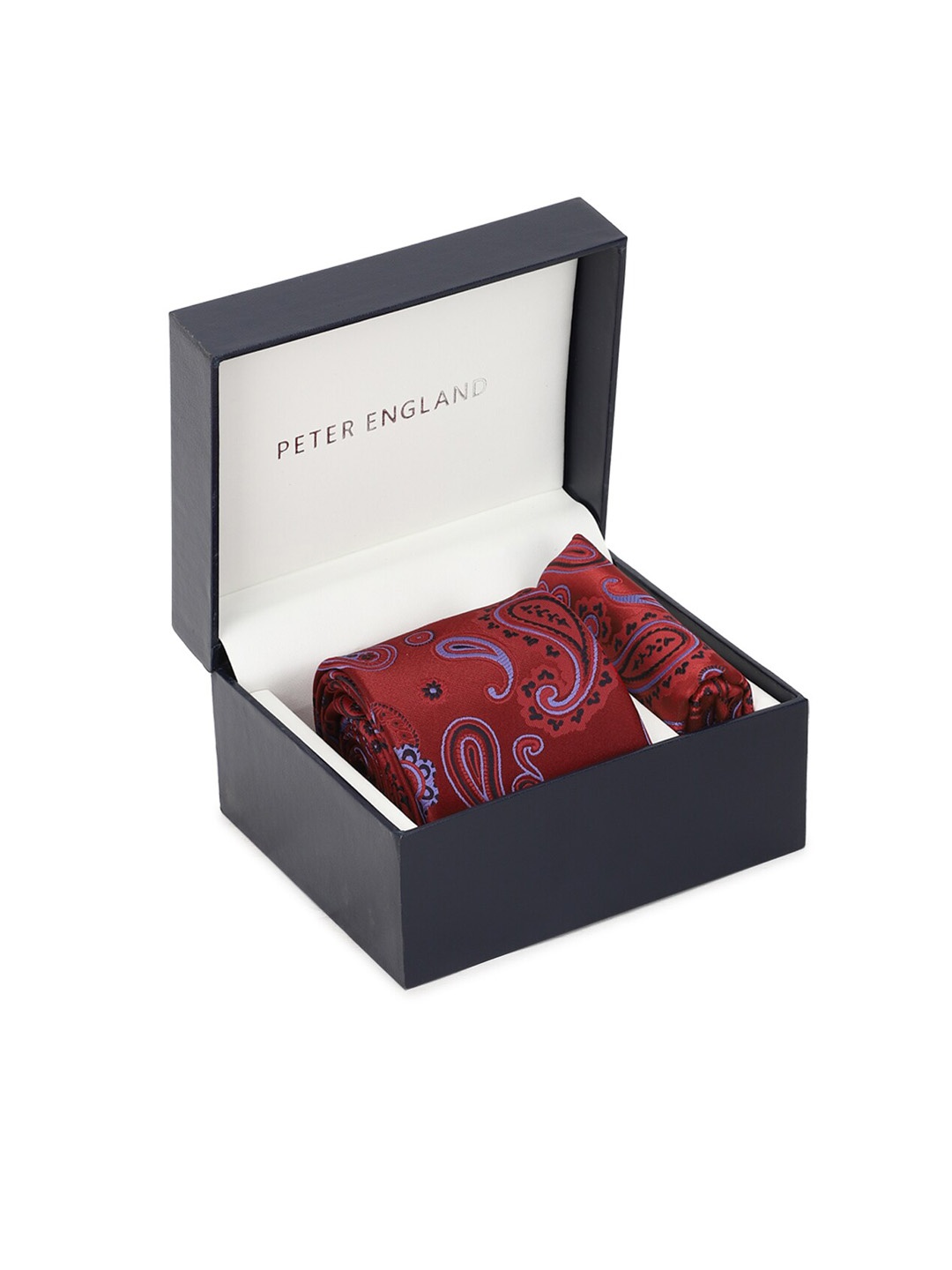 

Peter England Men Maroon Printed Accessory Gift Set