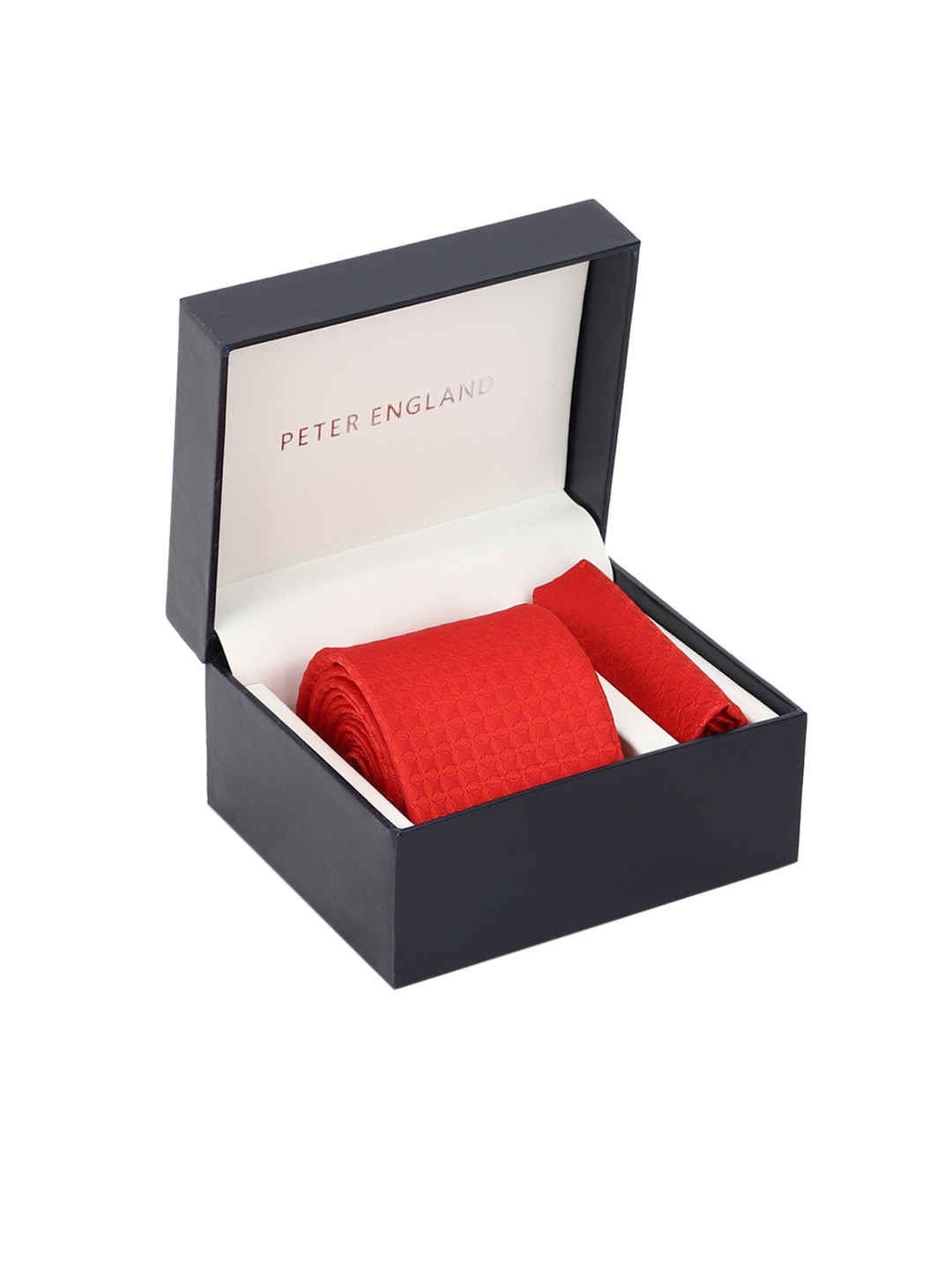 

Peter England Men Orange Self-Design Accessory Gift Set