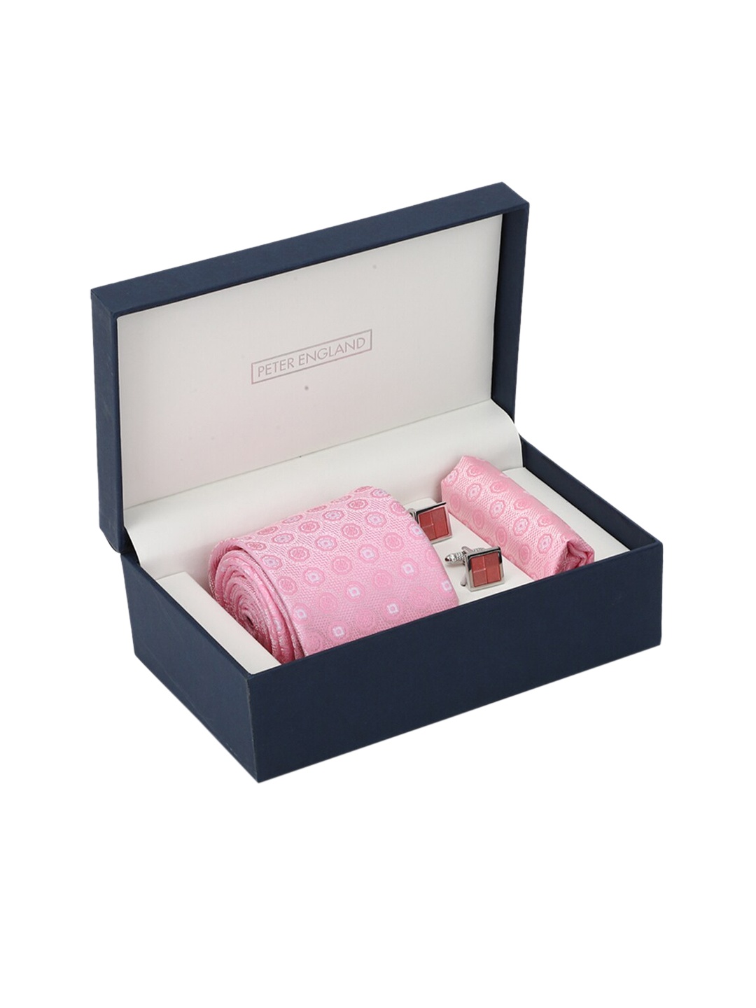 

Peter England Men Pink & White Printed Accessory Gift Set