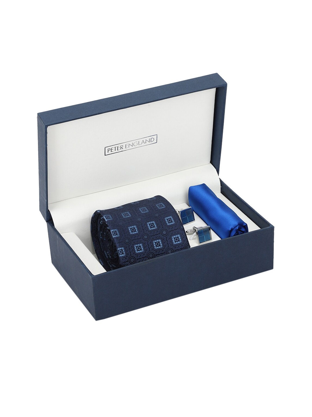 

Peter England Men 4 Pieces Accessory Gift Set, Navy blue