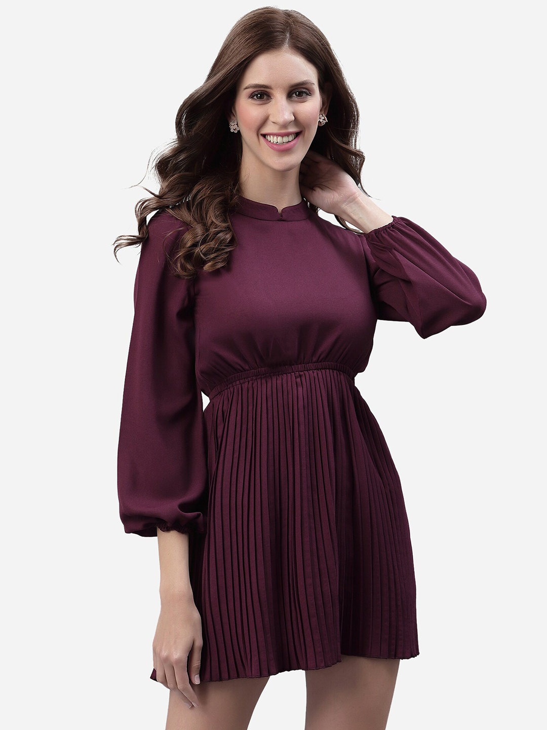 

Selvia Purple Crepe Mini Dress 20% cotton