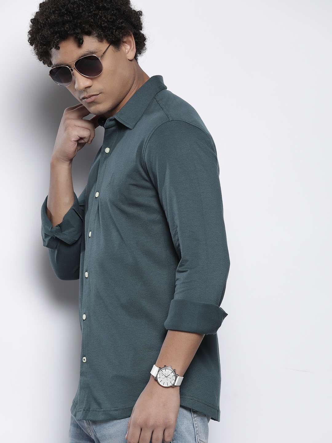 

Nautica Men Casual Shirt, Navy blue