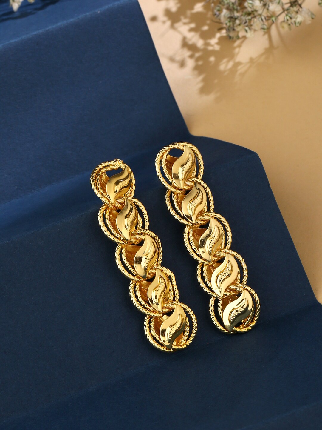 

VIRAASI Gold-Plated Contemporary Drop Earrings