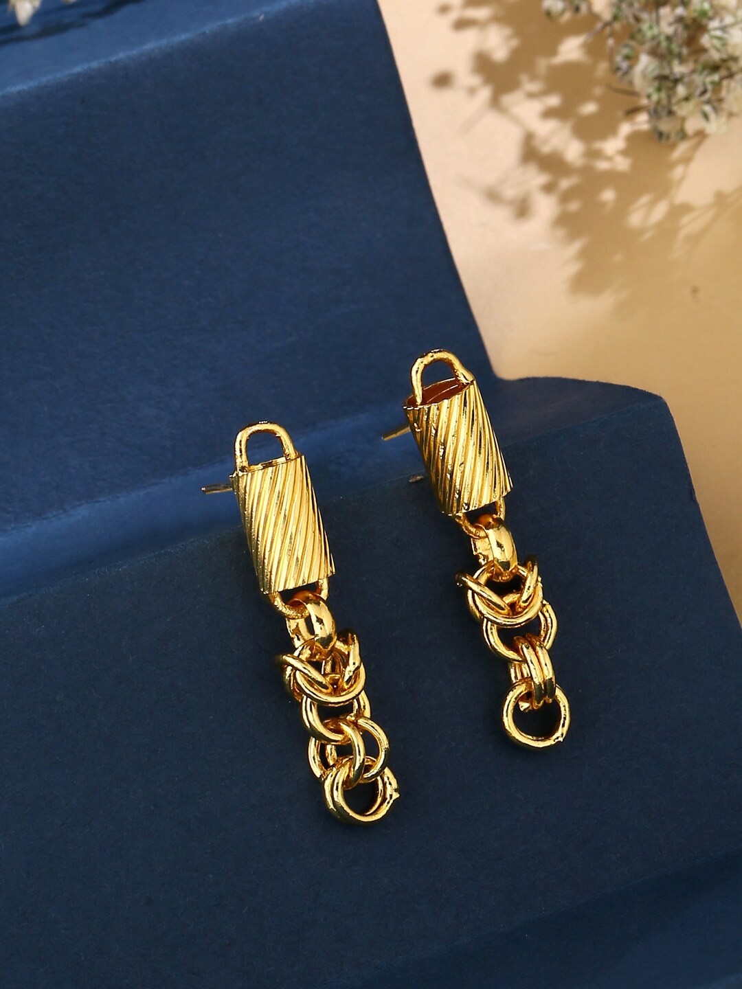 

VIRAASI Gold-Plated Contemporary Drop Earrings