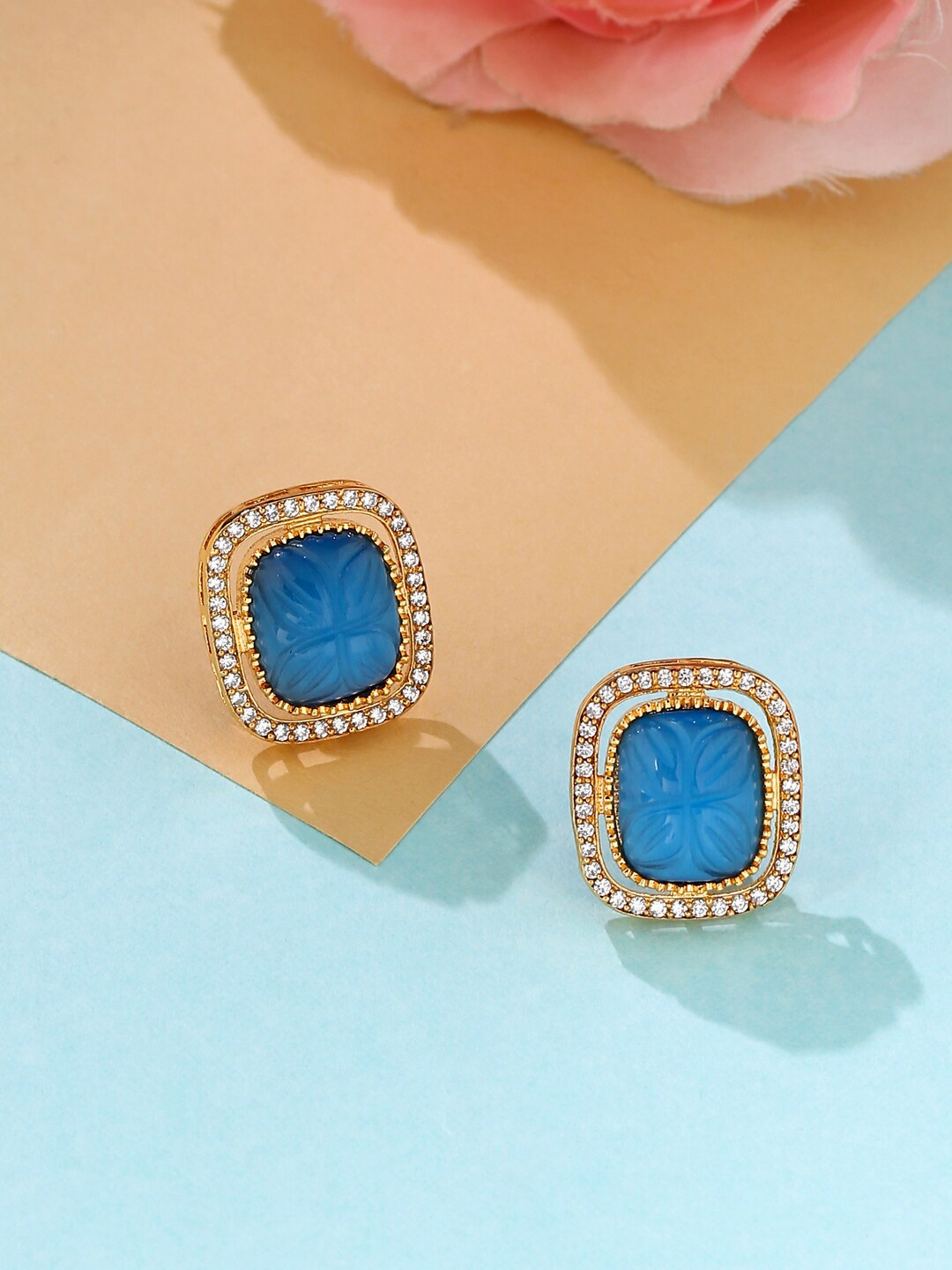

VIRAASI Blue Contemporary Studs Earrings