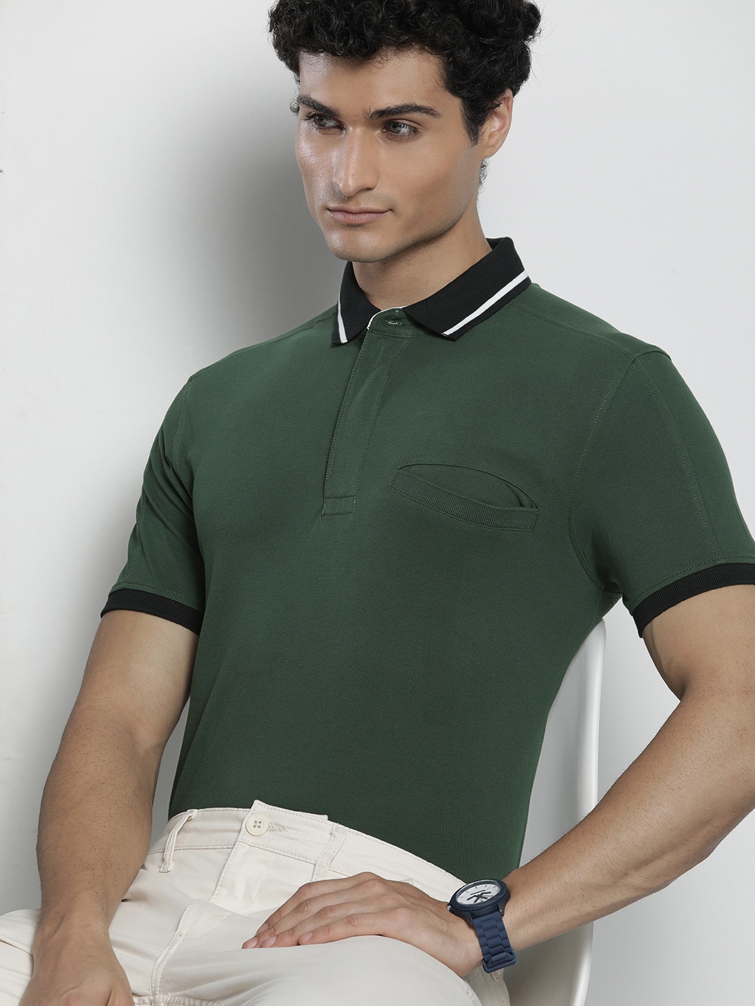 

Nautica Men Solid Polo Collar T-shirt, Green