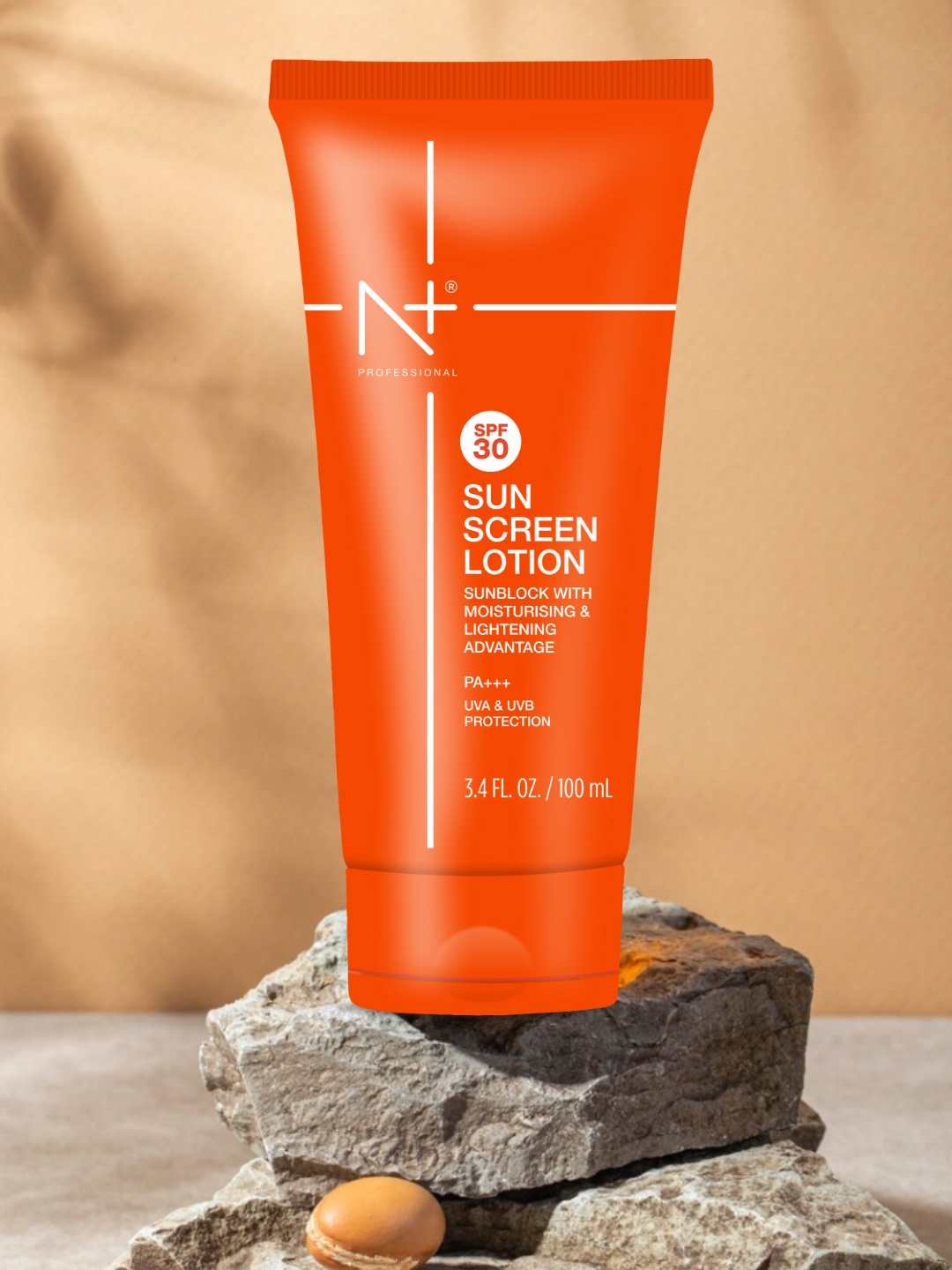 

N Plus Professional UVA & UVB Protection SPF 30 PA+++ Sunscreen Lotion - 100 ml, Orange