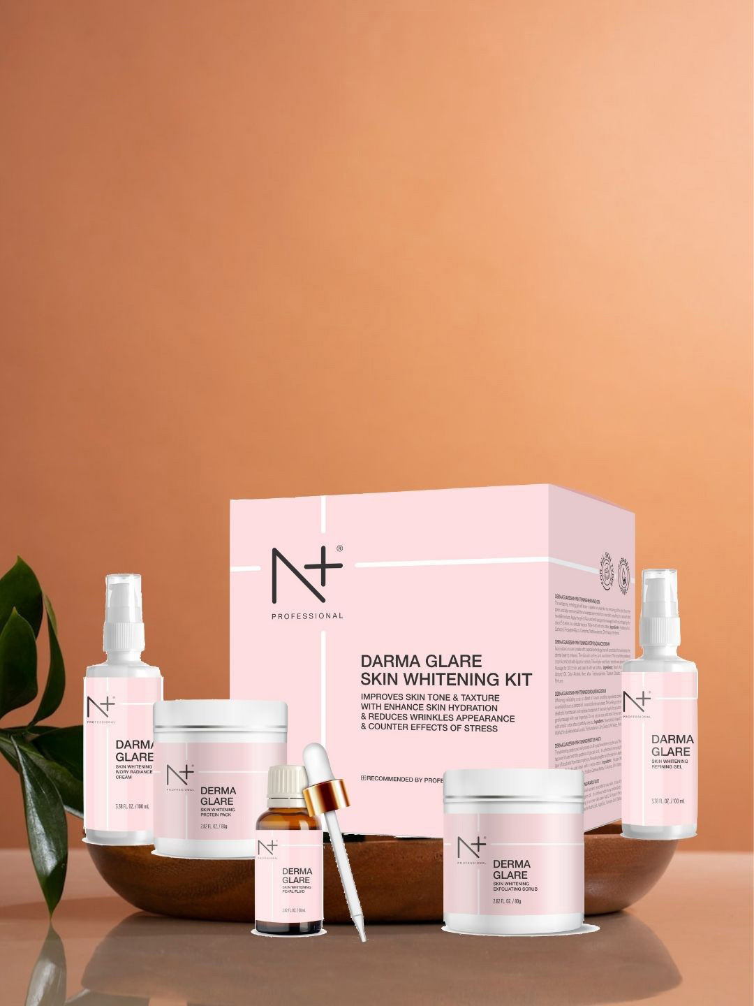 

N Plus Professional Derma Glare Skin Whitening Facial Kit, Pink