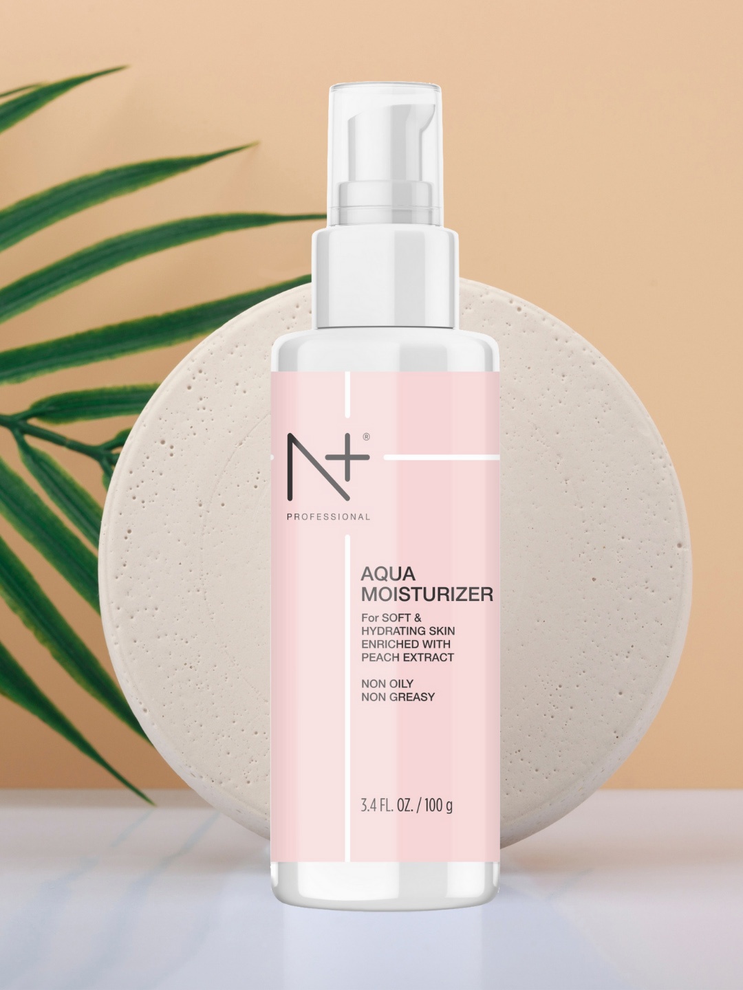 

N Plus Professional Non Oily Non Greasy Aqua Moisturizer with Peach Extract - 100 g, Off white