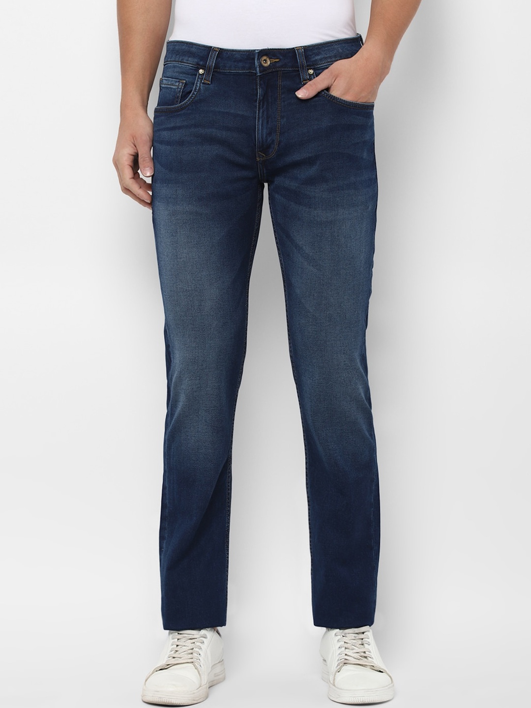 

Louis Philippe Jeans Men Navy Blue Slim Fit Light Fade Jeans