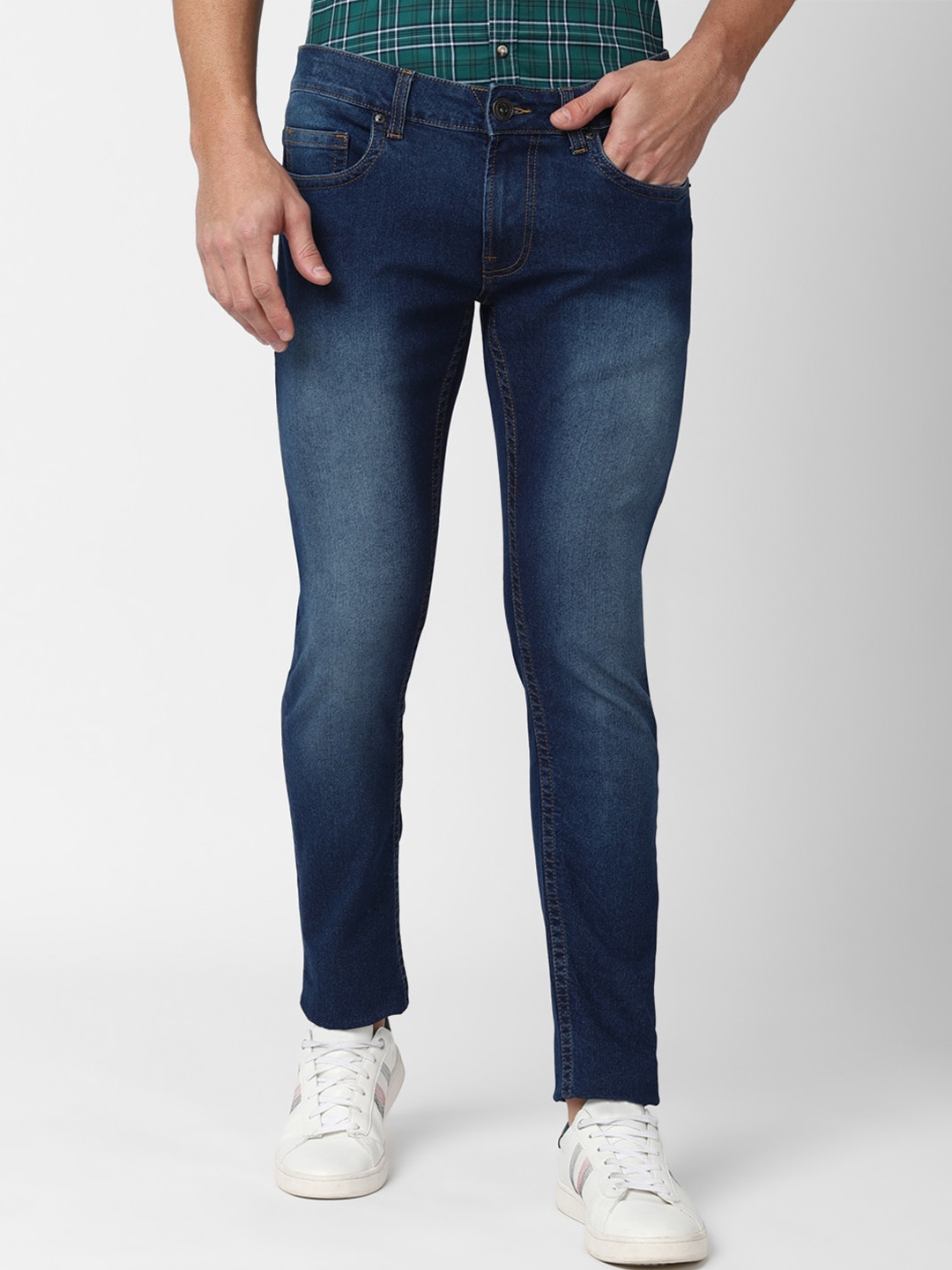 

Peter England Casuals Men Navy Blue Skinny Fit Heavy Fade Jeans