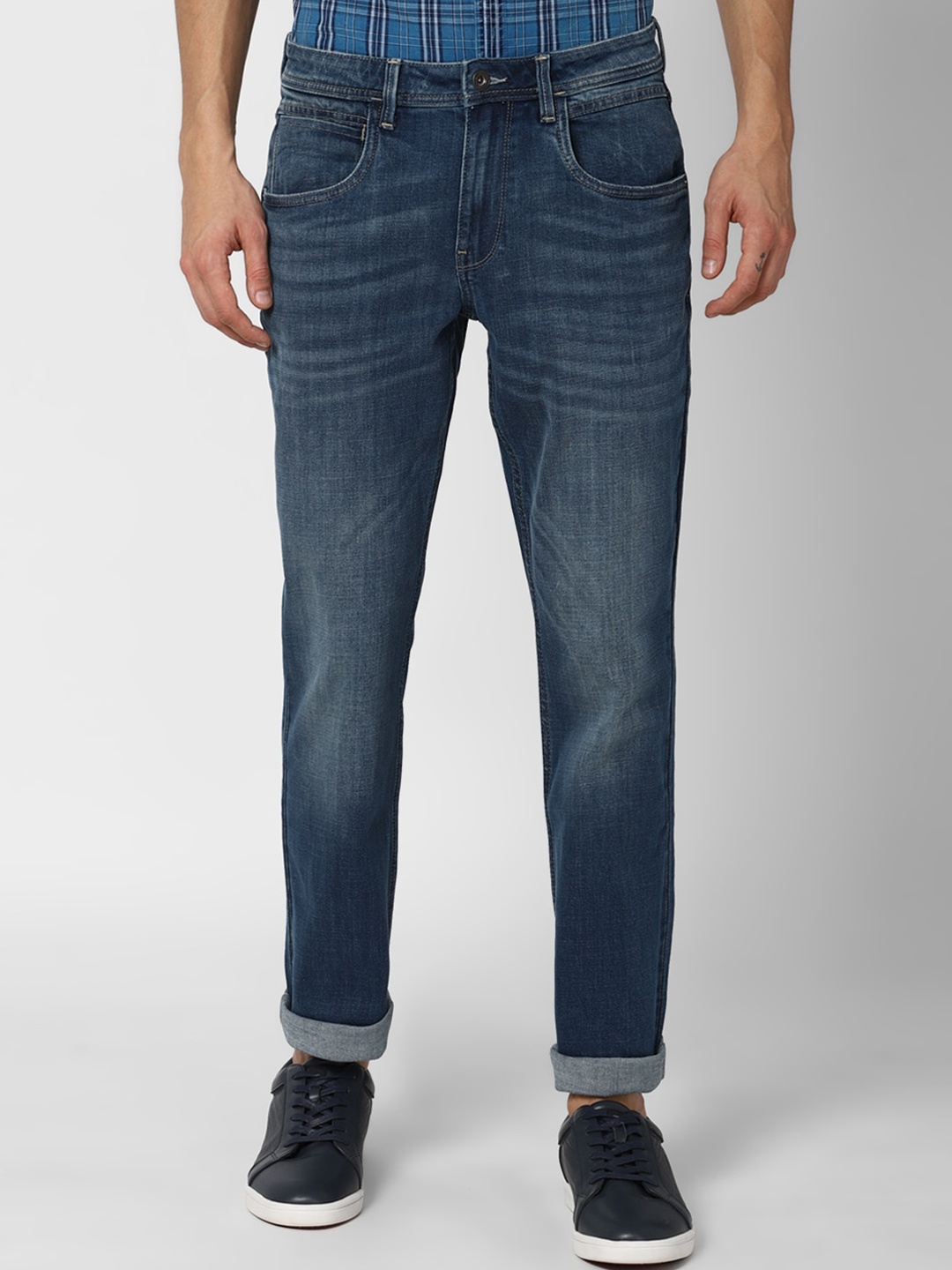 

VAN HEUSEN DENIM LABS Men Navy Blue Heavy Fade Jeans