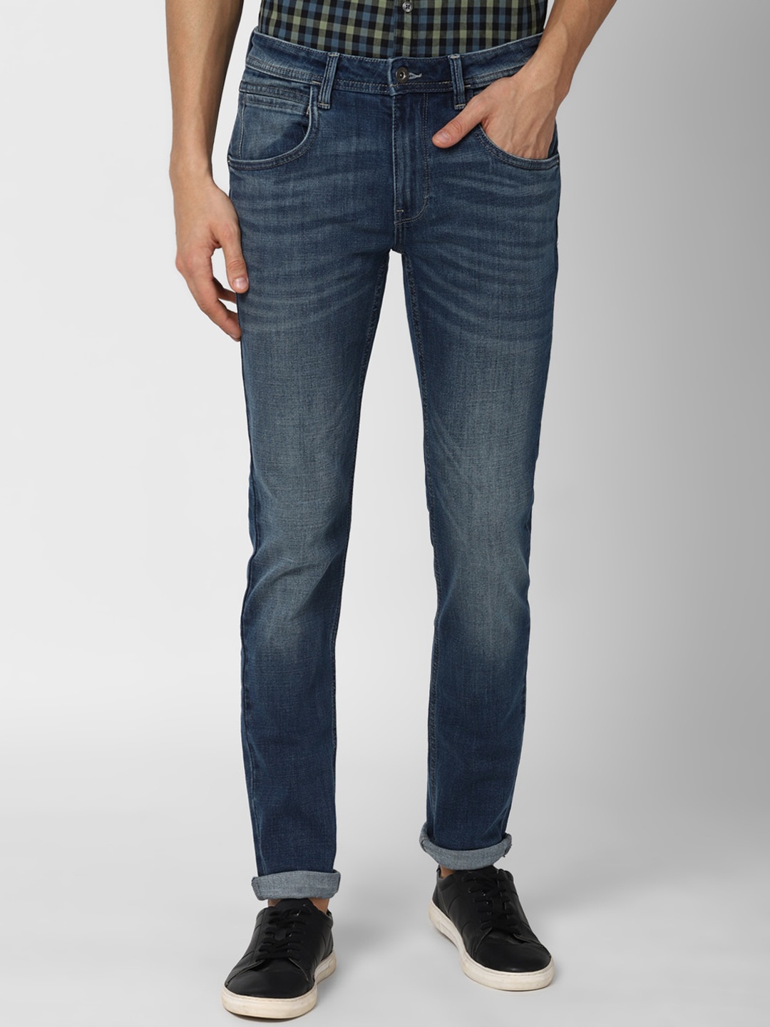 

VAN HEUSEN DENIM LABS Men Navy Blue Skinny Fit Light Fade Jeans