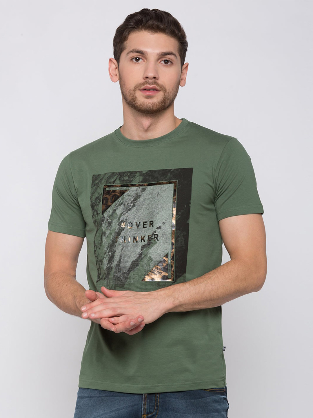 

Status Quo Men Green Printed T-shirt