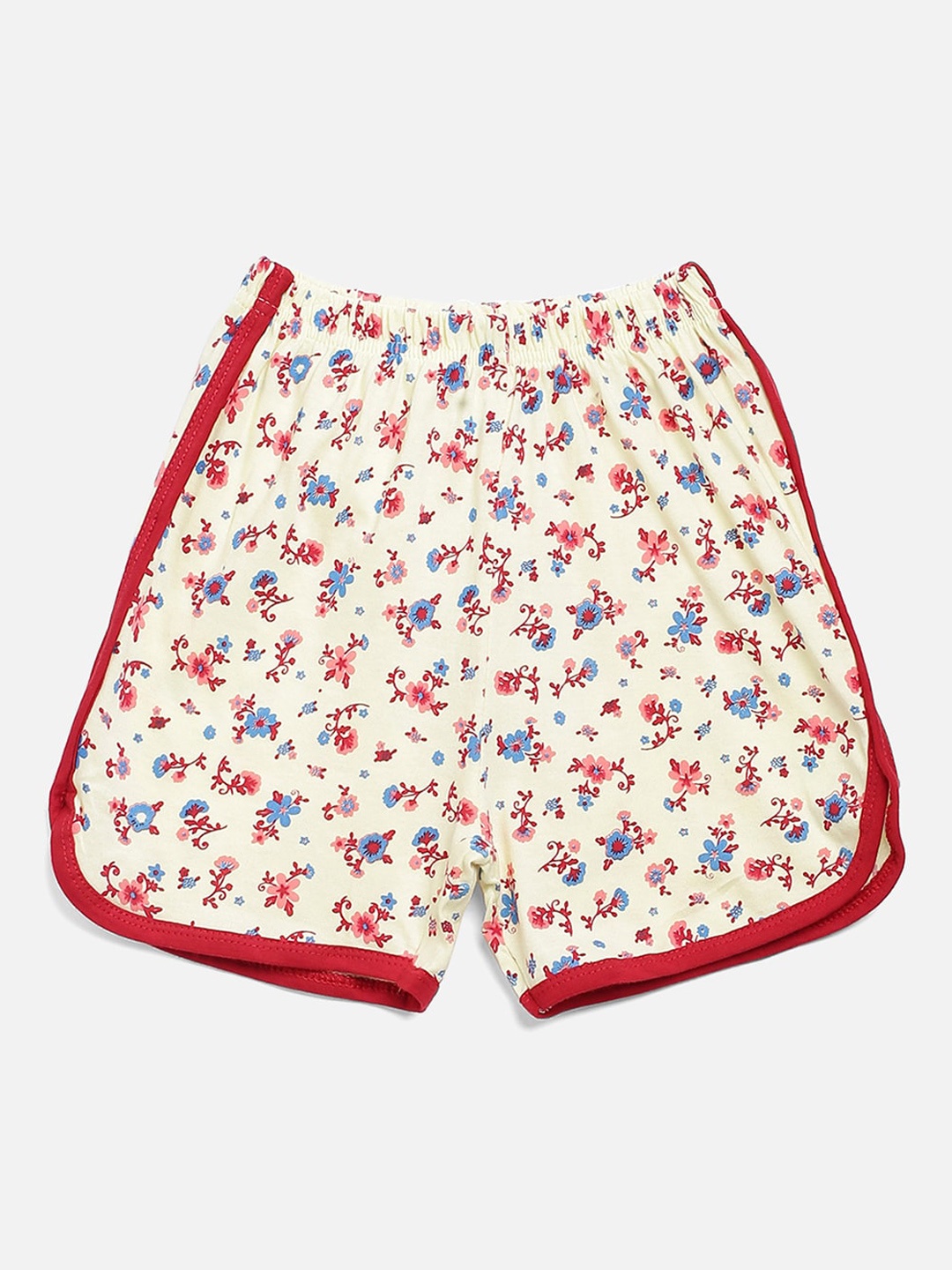 

V2 Value & Variety Girls Yellow Floral Printed Shorts