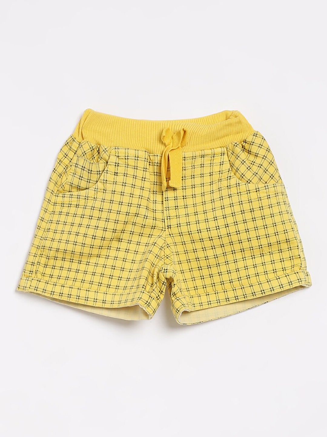 

V2 Value & Variety Girls Yellow Checked Shorts