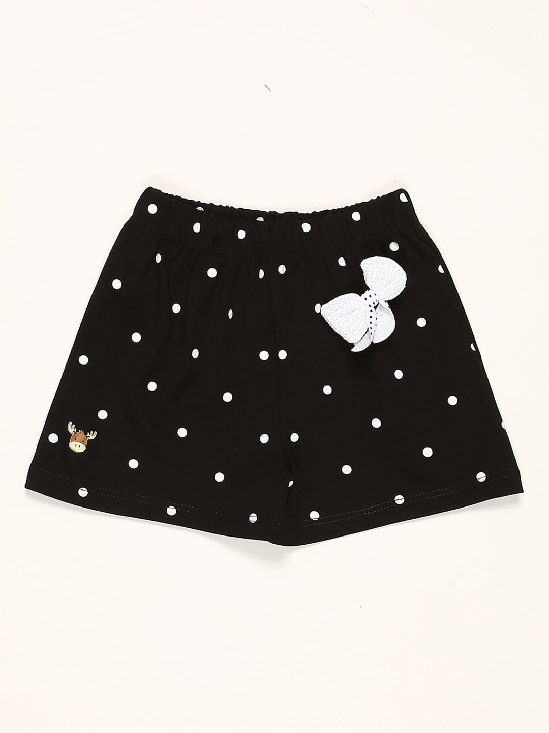 

V2 Value & Variety Girls Black & White Printed Shorts