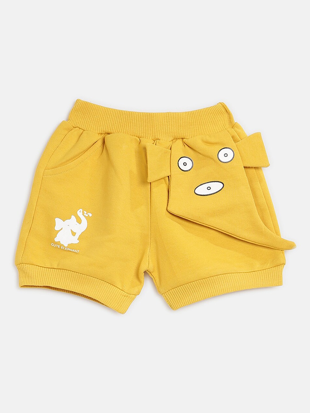 

V2 Value & Variety Girls Mustard Yellow & White Printed Shorts