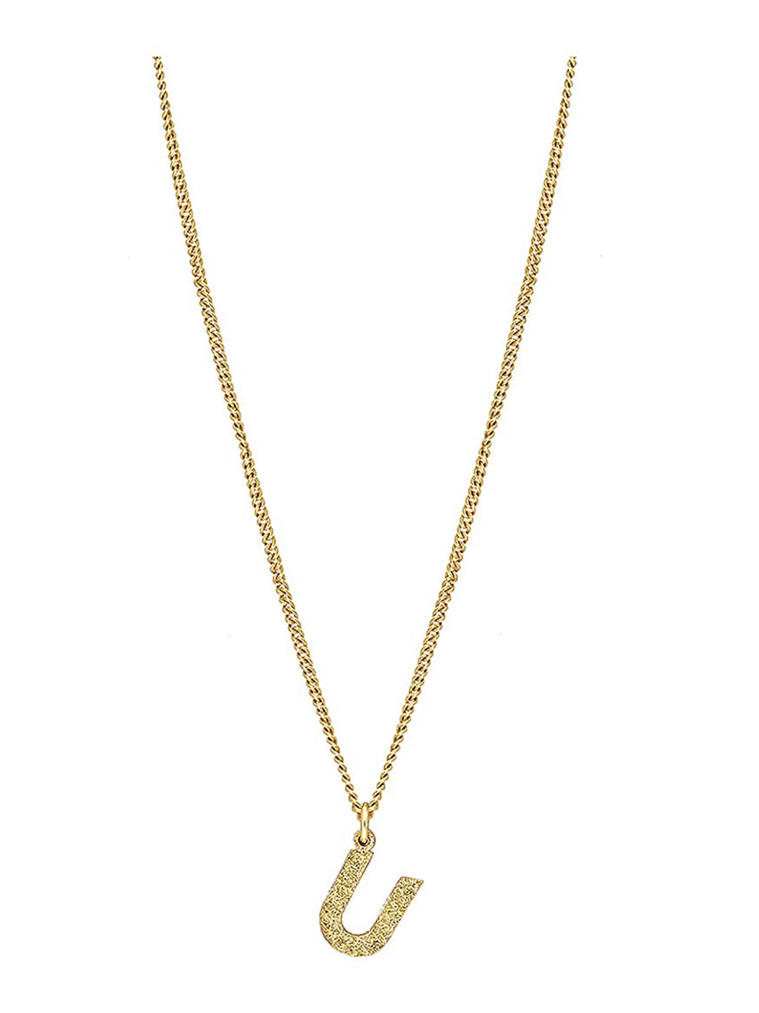 

MNSH Brass Gold-Plated Initial U Necklace