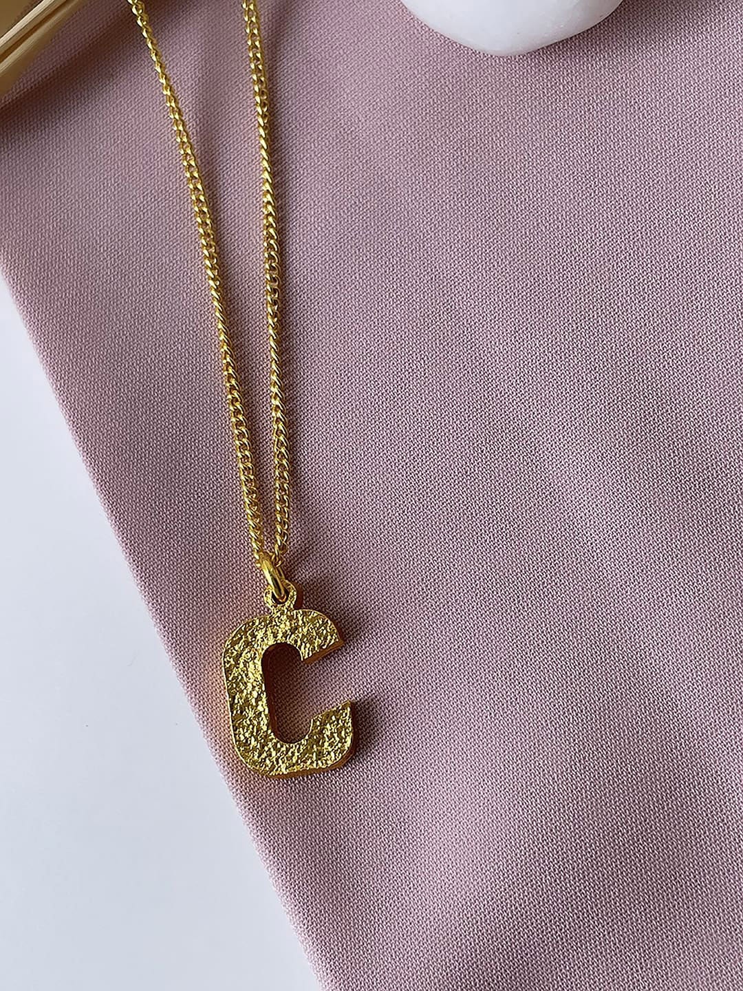 

MNSH Women Gold Plated Initial C Studded Necklace