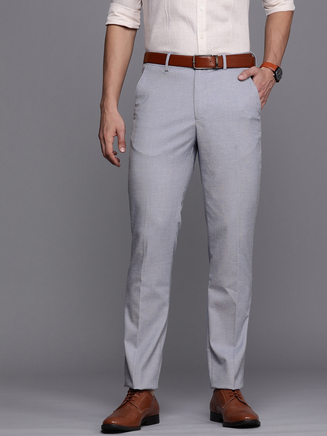 

Louis Philippe Men Blue Slim Fit Trousers