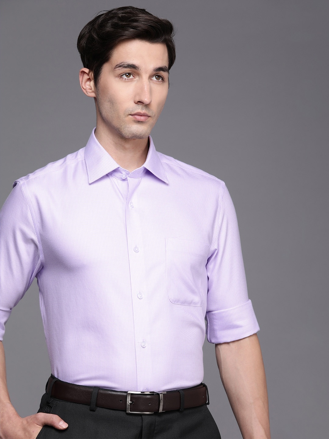 

Louis Philippe Men Purple Classic Fit Formal Shirt