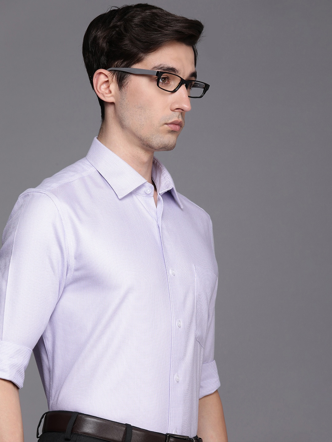 

Louis Philippe Men Purple Classic Fit Formal Shirt