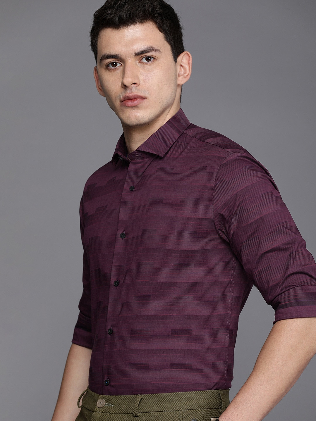 

Louis Philippe Ath.Work Men Red Slim Fit Striped Casual Shirt