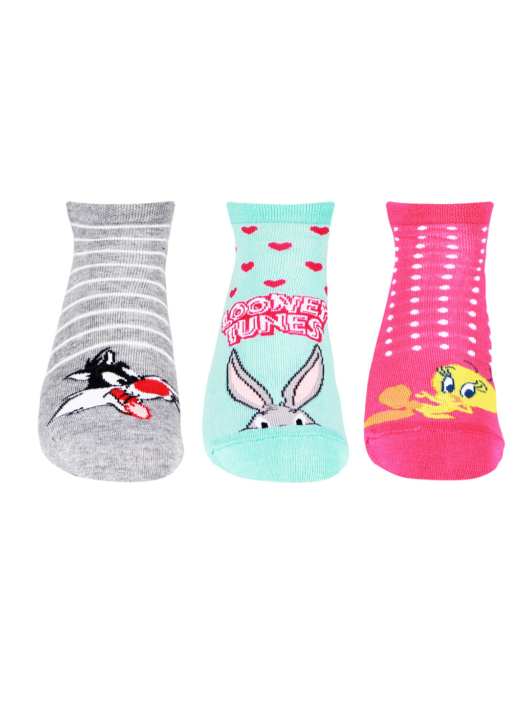 

Bonjour Women Pack of 3 Assorted Ankle Length Socks