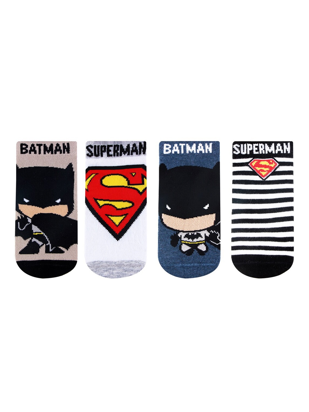 

Bonjour Chibi Supermam Batman Full Length Kid's Socks - Pack Of 4, Assorted