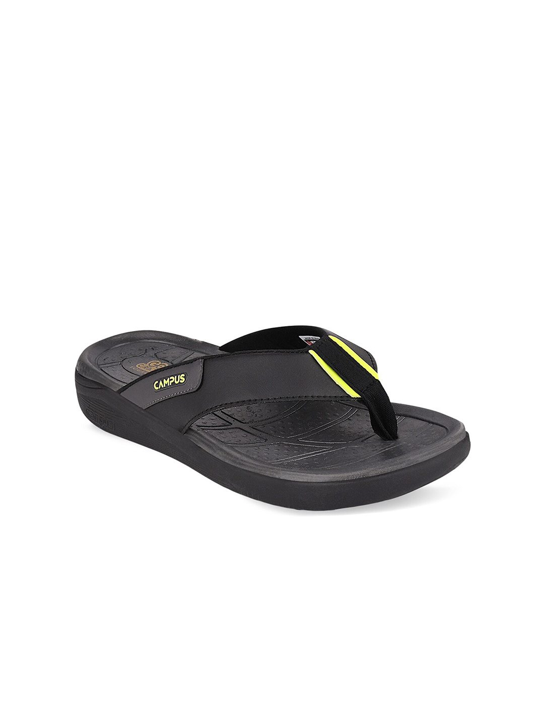 

Campus Men Black & Green Slip-On